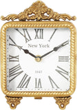 Deco 79 Metal Scroll Decorative Clock Antique Style Mantel Clock, Tabletop Clock 6" x 3" x 8", Gold