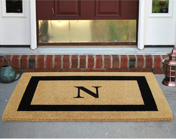 Luxury Coco Coir Doormat - Monogrammed Single Letter Outdoor Front Door Mat - Personalized Housewarming Gift for New