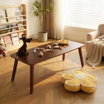 FoBaveke Foldable Coffee Table- Small Farmhouse Coffee Tables, Portable Space‐Saving Japanese Floor Tables, No