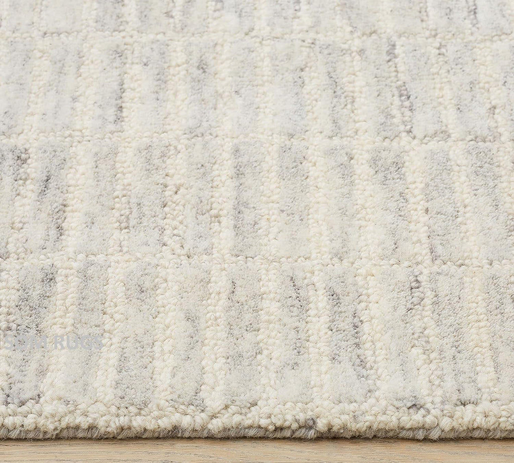 100% Authentic Capitola Tufted Handmade Woolen Area Rug Decor Office Rug (Grey, 9x12 Feet)