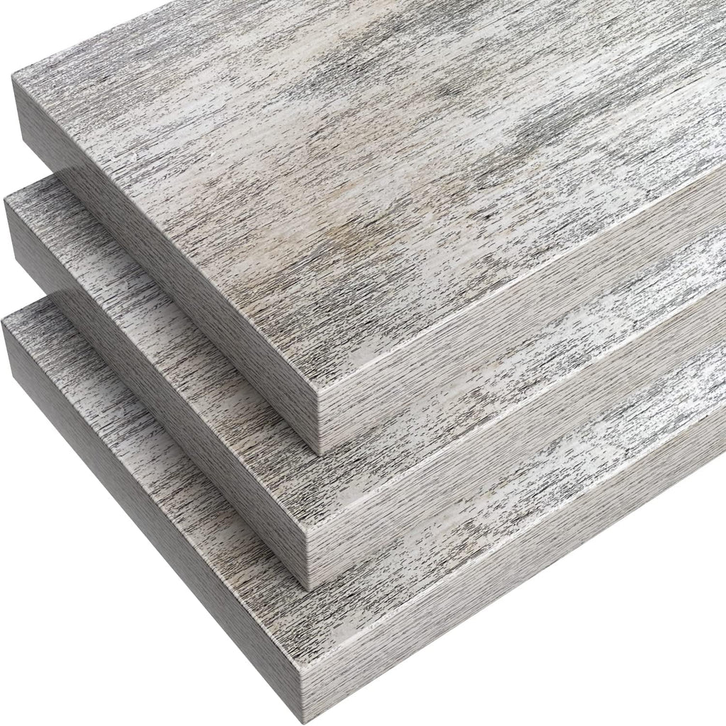 Floating Shelves - 3 Pack 16 Inch Rustic Wall Shelves Shelves, Home Decor, Office - Floating Shelf for Trophy, Books