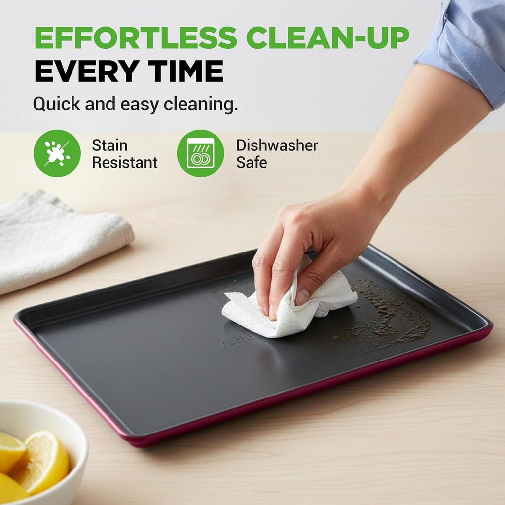 8-Piece Nonstick Stackable Bakeware Set - PFOA, PFOS, PTFE Free Pan Set w/Non-Stick Coating, 450°F Oven Safe, Round