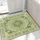 Area Rugs Washable Non-Slip, Floral Vintage Distress Print Pattern Medallion Carpet for Living Room Bedroom