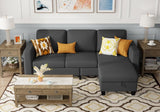Sectional Couches for Living Room Convertible 78" Small L Shaped Grey Couch 3 Seater Sofas with Storage Removable