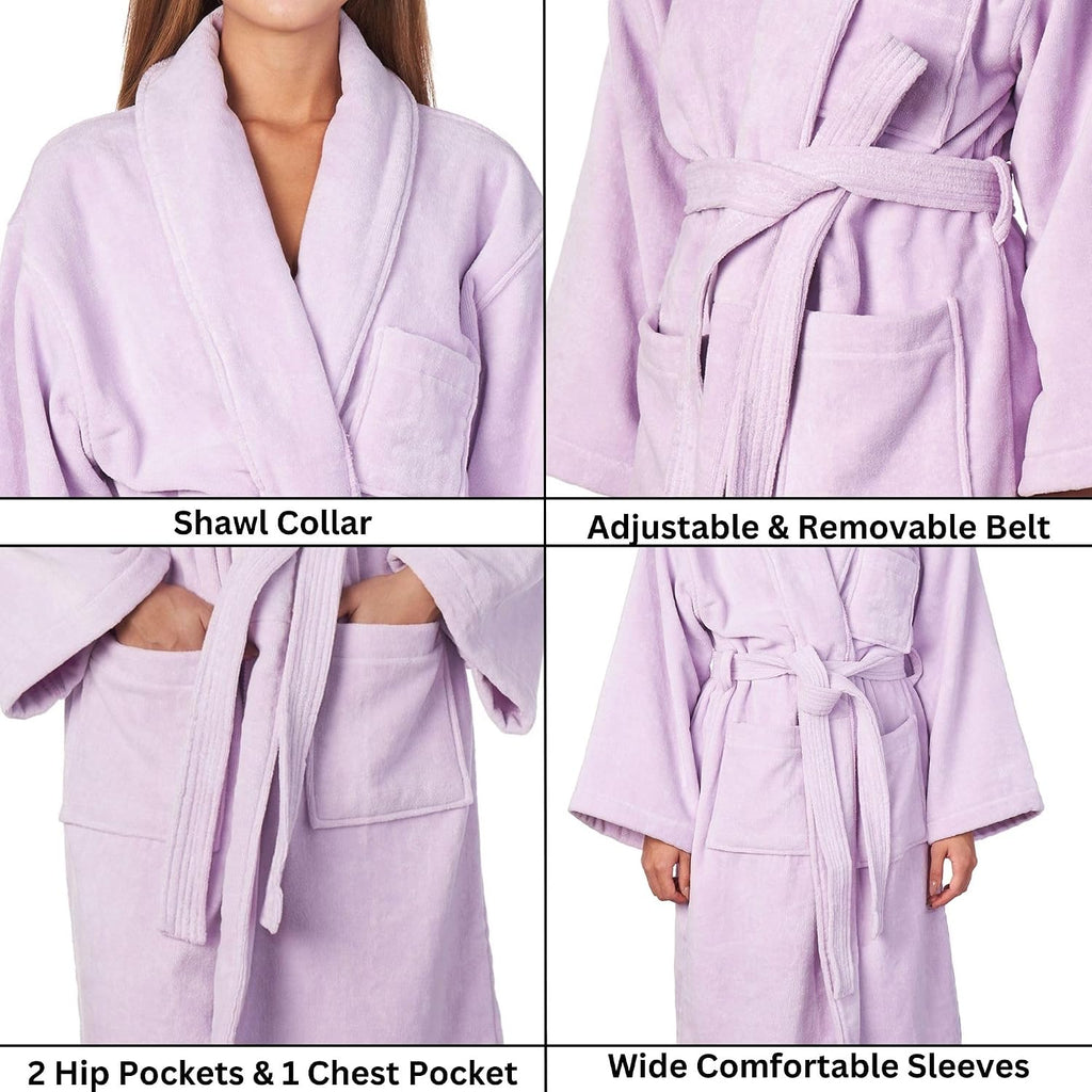 Blair Womens Cotton Terry Cloth Bathrobe Shawl Collar Velour Spa Robe