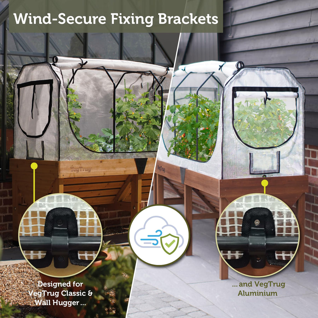 Classic Greenhouse Frame and Multi-Cover Set, Compatible with Medium Classic Planter, 28" x 70.7" x 35.4", White