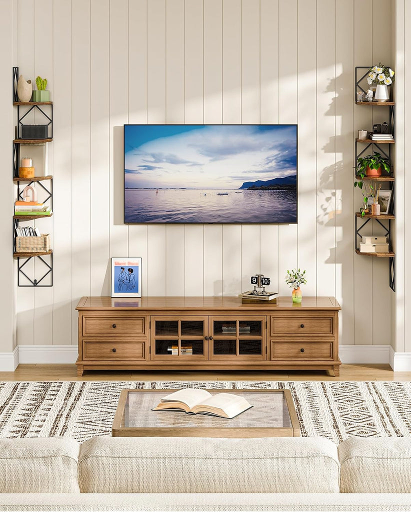 5-Tier Corner Shelf, Floating Shelf, Wall-Mounted Storage Shelf, Wall Decor, Narrow Corner Bookshelf, and Bathroom