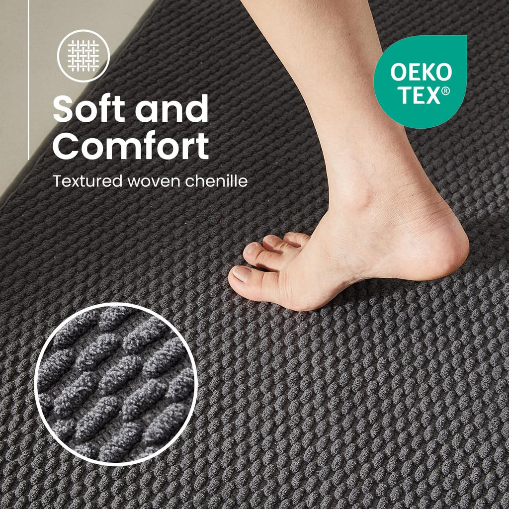 Bath Mat Set 2 Piece, Th Rugs Non Slip Washable Quick Dry | Non Slip Quick Dry Soft Absorbent Thin Low Pile Bathroom