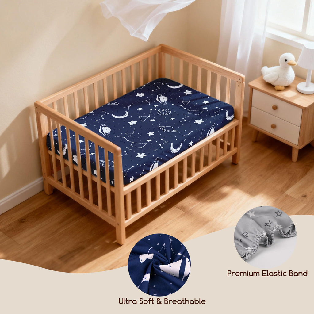 3 Pack Bedside Bassinet Sheets Girl & Boy 33" x 20" Rectangle