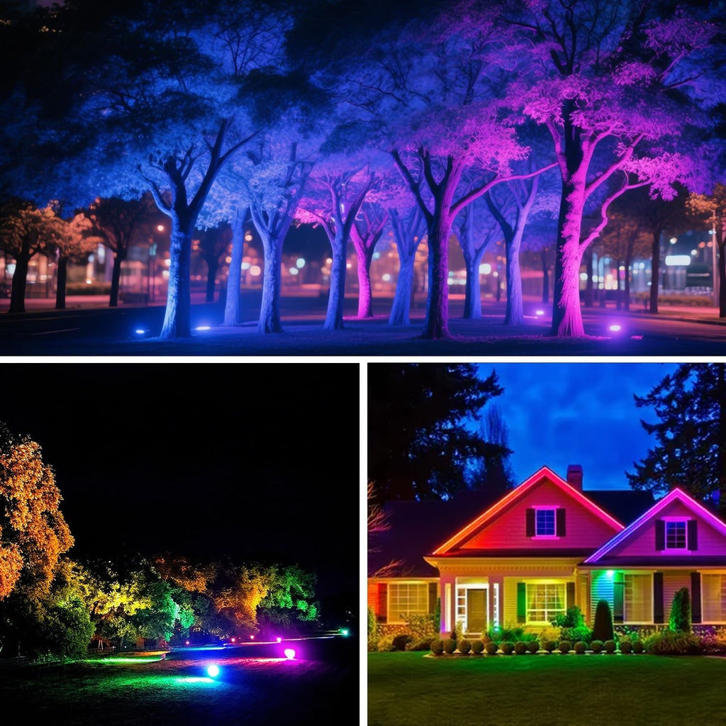 LED Flood Light Outdoor, 80W RGB Color Changing Smart Floodlights 2700K 8000LM Warm White & 16 Million Colors, RGBW