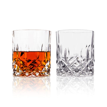 Crystal Cut Old Fashioned Glass Sets - 10oz/12oz Ultra-Clear Premium Lead-Free Rocks Glass Tumbler For Drinking