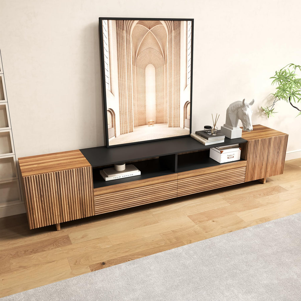 78.8 Inch Extra Long TV Stand for TVs up to 85'', Natural Oak