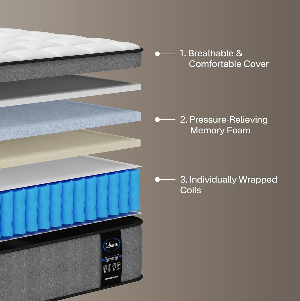 California King Mattress, Hybrid 12 Inch Cal King Mattress in a Box | 2026 Upgraded Cooling Gel Memory Foam, Zoned