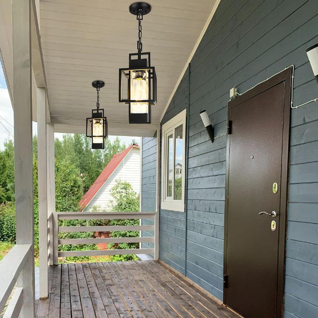 Motion Sensor 15" Outdoor Pendant Light Exterior Hanging Lantern