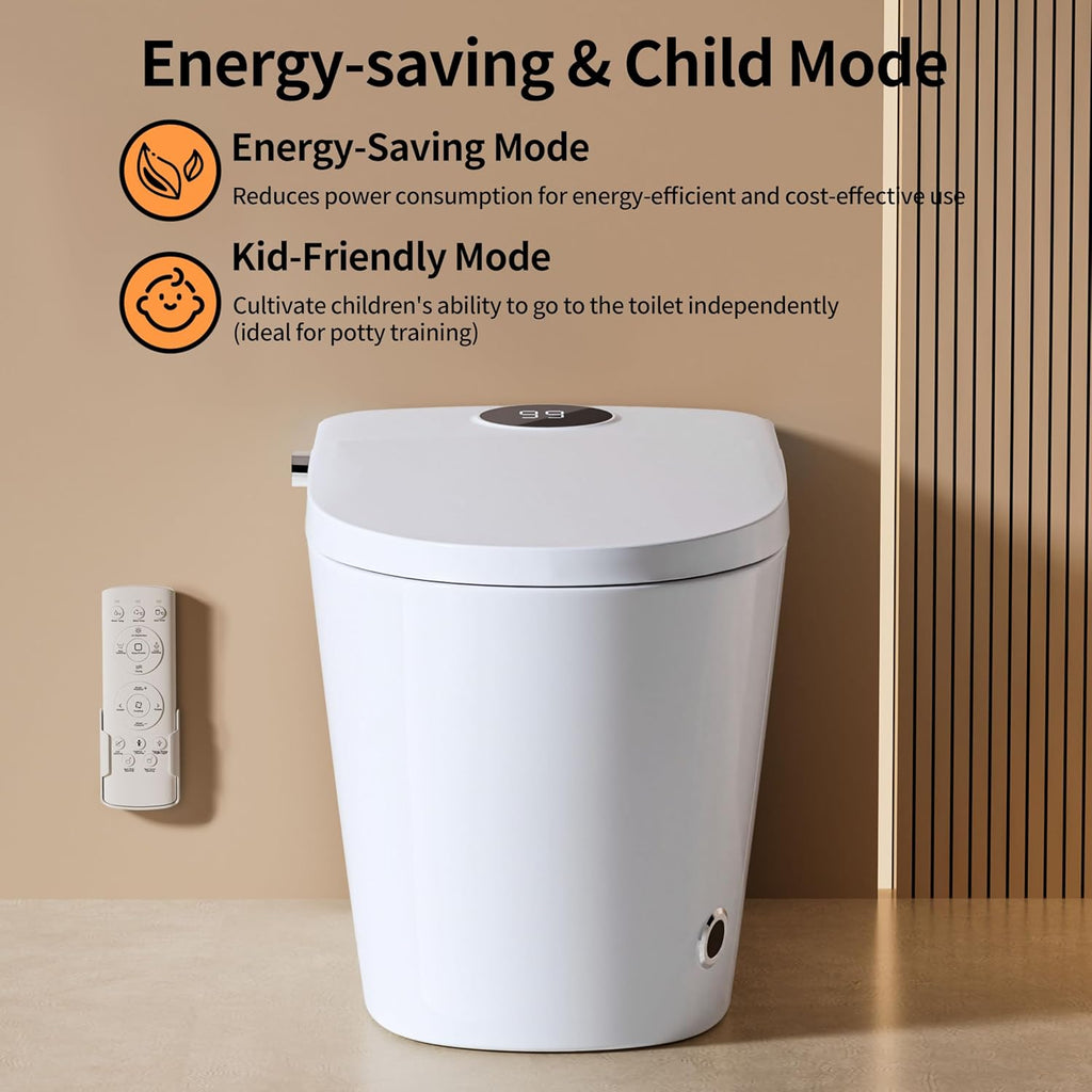 Smart Toilet with Built-in Bidet, Bidet Toilet with Heated Seat, Multiple Cleaning Modes