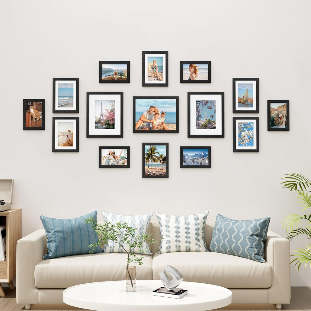 15 Pack Picture Frames Collage Wall Decor, Wall/Tabletop Display | Black, Multi-Size Gallery Wall Frame Set: 3pcs
