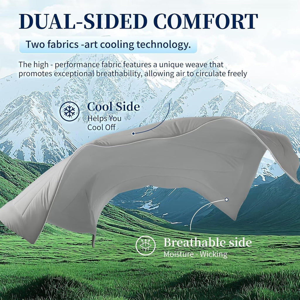 Cooling Comforter Queen Size, Double-Sided Cooling Blanket for Hot Sleepers Night Sweats, Summer Comforter for Queen
