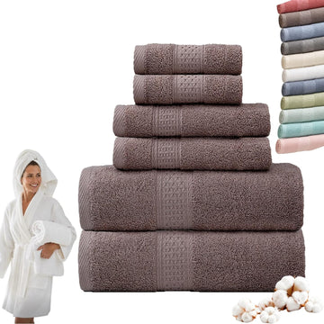 Onuia Luxury Bath Towels Set, 3 Piece Egyptian Cotton Towel Set with Large Bath Towel, Hand Towel and Washcloth