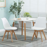 Mid Century Modern Dining Chairs,Shell Lounge Plastic Side Chair with Soft Padded and Wooden Legs for Dining