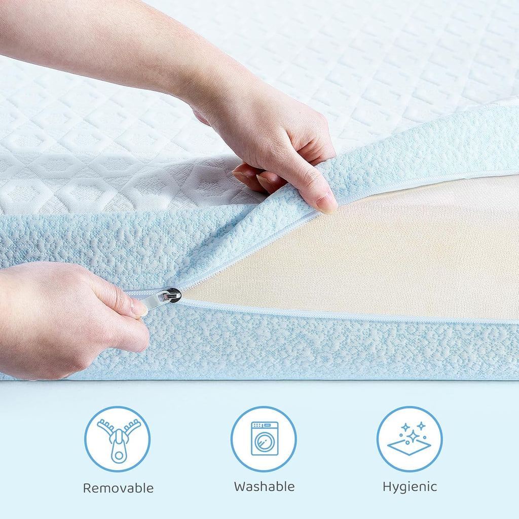 Crib Mattress Dual Sided Gel Memory Foam Toddler Mattress for Baby | 2-Stage Safe Comfort Sleep for Infant and
