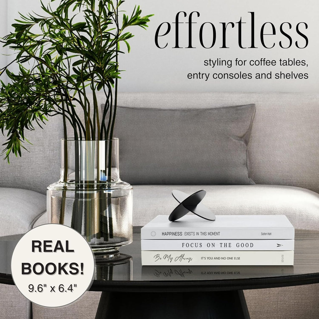 Book Decor Set - 3 Real Decorative Books Décor, Coffee Table & Bookshelf Styling with Confidence, Designer Books for