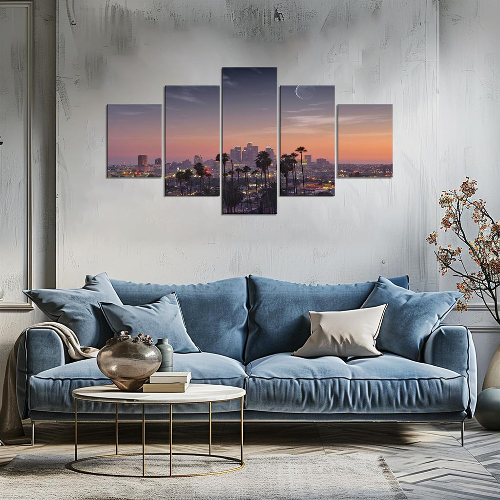 Los Angeles County Aerial View Wall Decor California Skyline Landscape Wall Art Pictures Canvas Print Posters