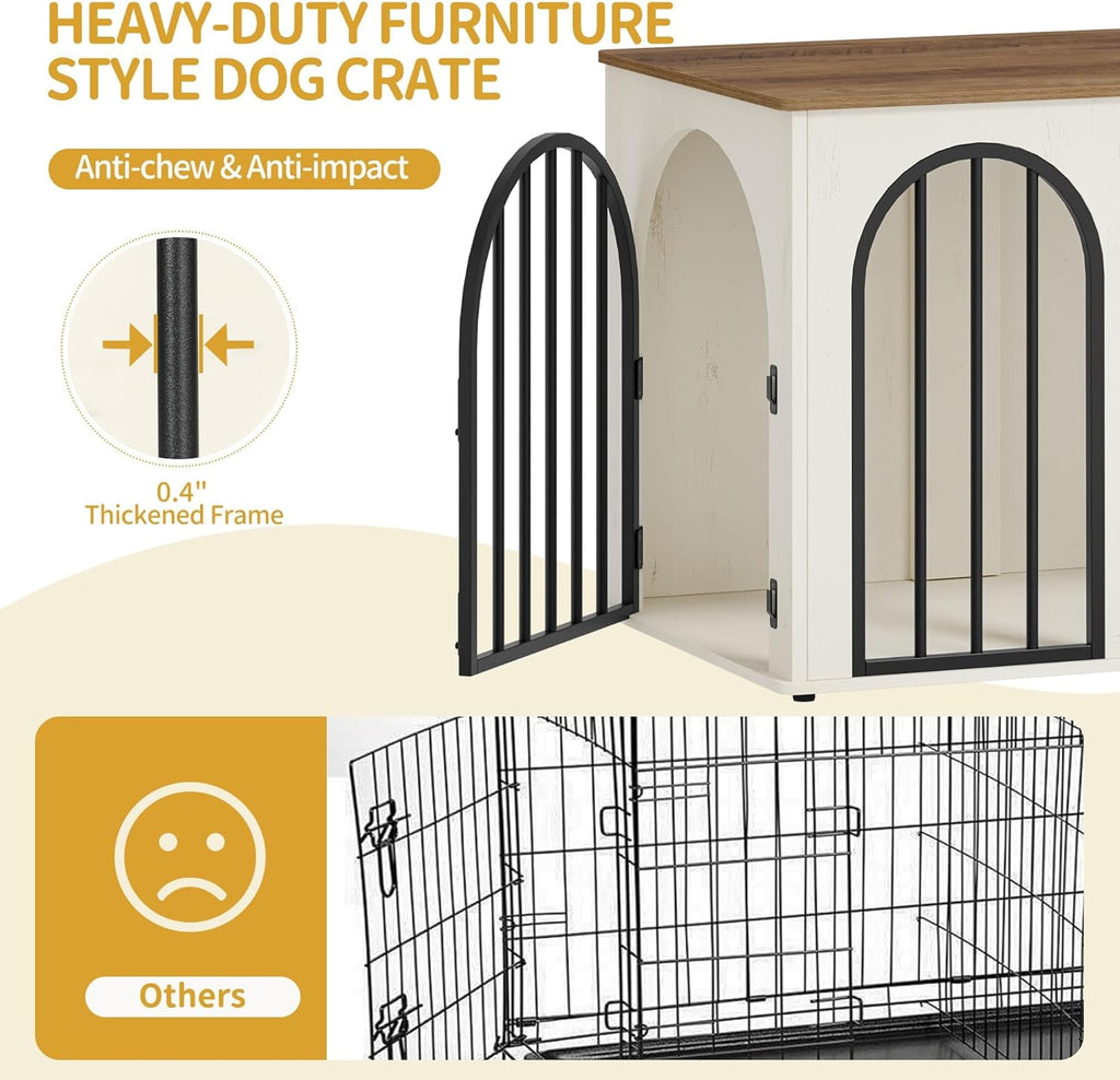 31.5'' Wooden Dog Crate Furniture, Indoor Dog Kennel Dogs Cage for Small/Medium Dogs