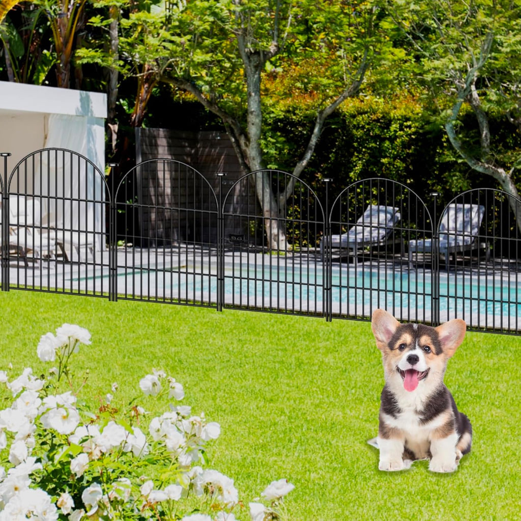 Garden Fencing 36 Inch High with Gate, 14 Panels Garden Fence Total 30.6 Ft(L),No Dig Animal Barrier, Rustproof Metal