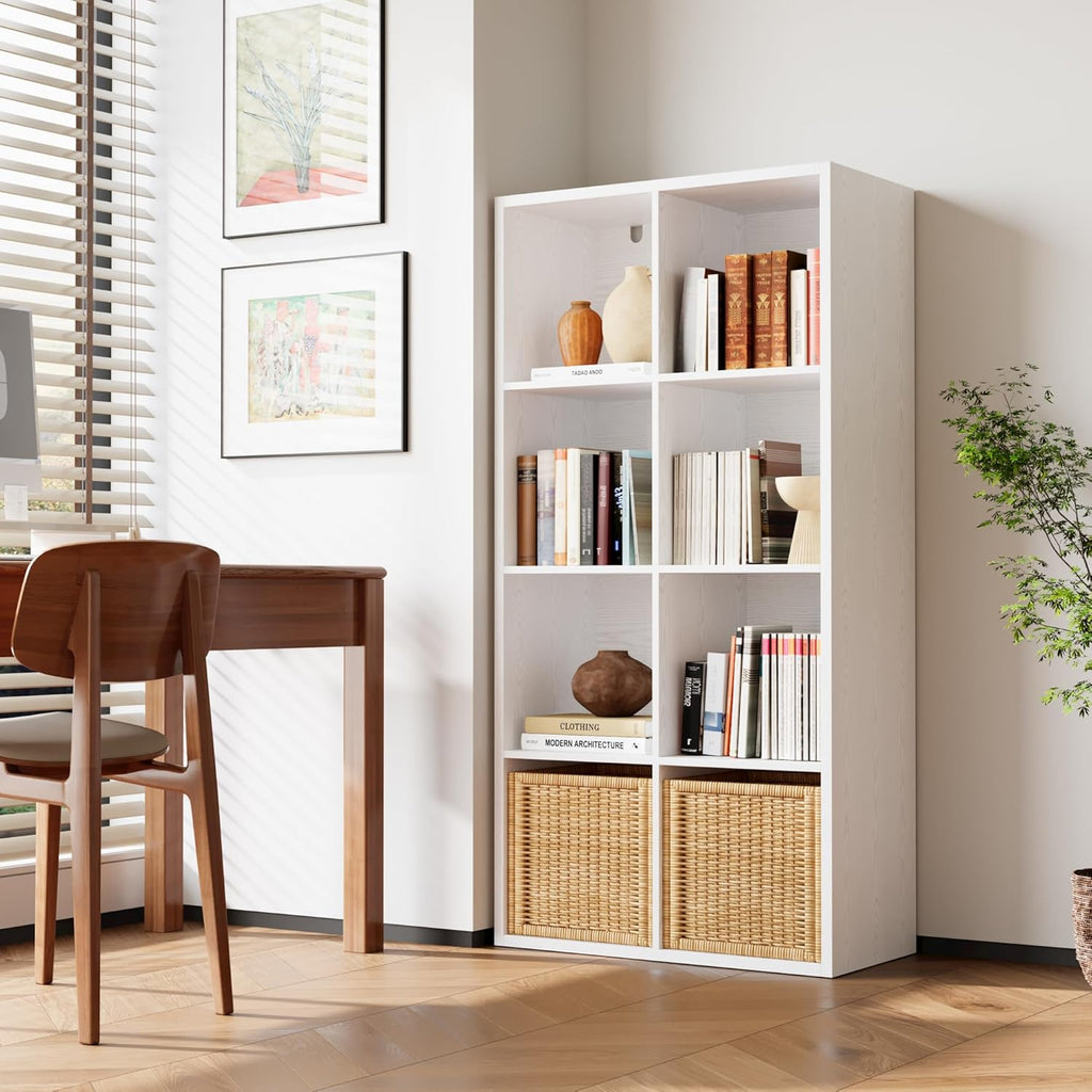 IROCNK Bookshelf, 8-Cube Storage Cube Shelf Organizer