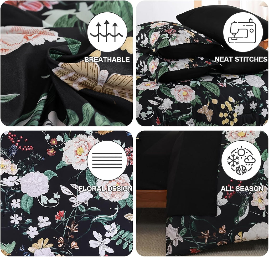 7Pieces Floral King Comforter Set
