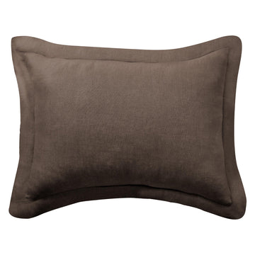 100% French Flax Linen - King Sham - French Flax Washed Linen - Cocoa - Sham Size (36 x 20in.)