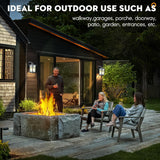 Outdoor Wall Lights for House Exterior - IP65 Waterproof Porch Lights with Textured Glass & Matte Black Metal