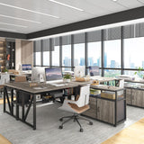 L Shaped Desk with Drawer Cabinet, 63" Executive Computer Desk and lateral File Cabinet