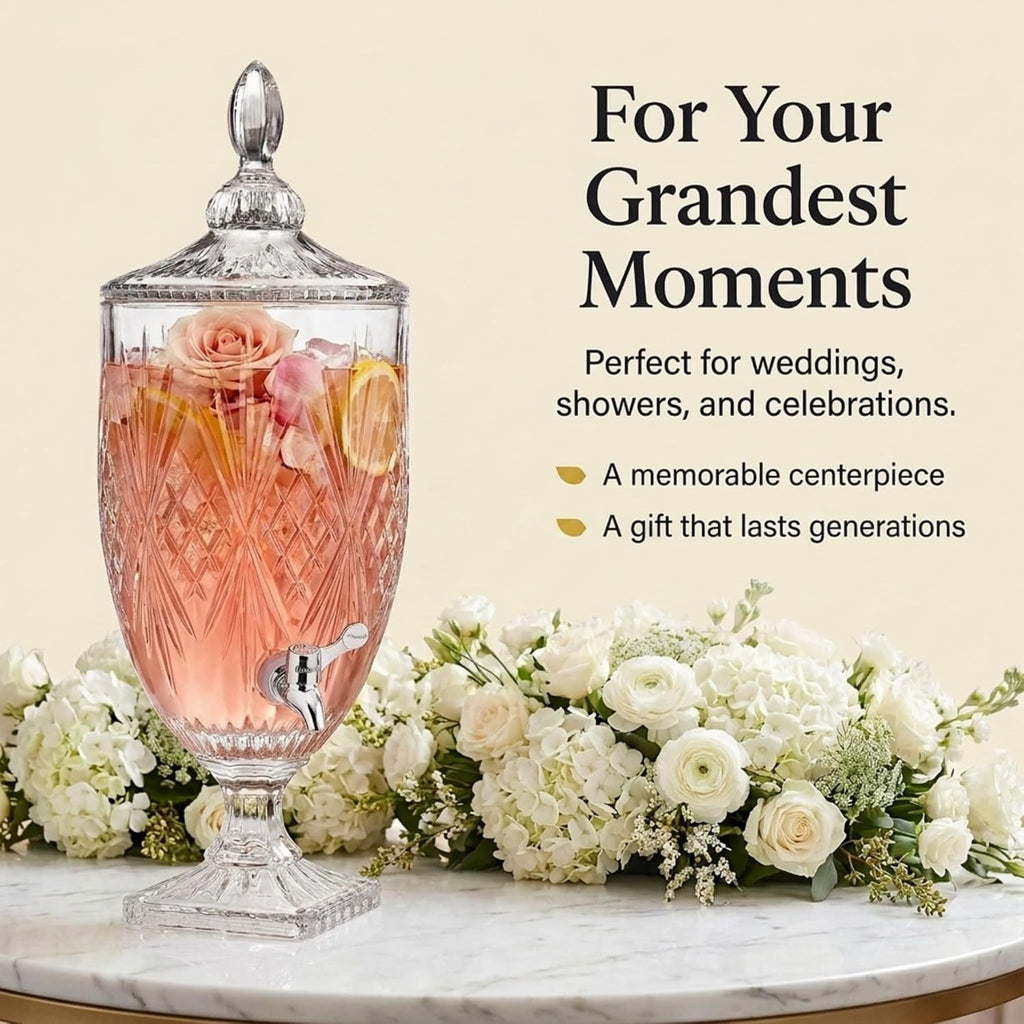 Iced Beverage Dispenser, Dublin Crystal Collection - 1 Gallon