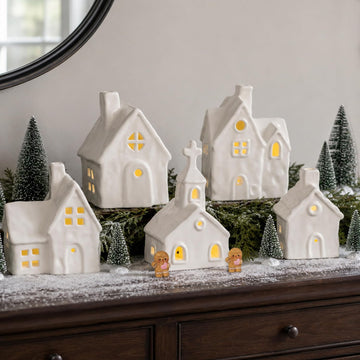 Christmas Decorations Indoor - 15PCS Christmas Village Set