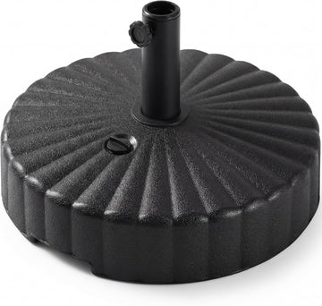 Fillable Umbrella Base Stand Scallop Pattern Plastic Patio Umbrella Base Stand, Pole Holder w/ 55lbs Weight Capacity