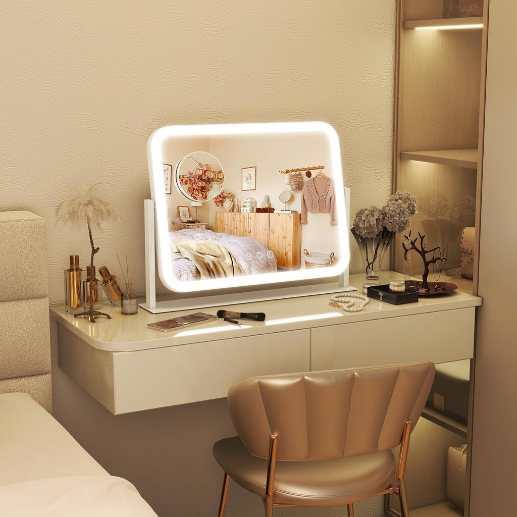 Vanity Mirror with Lights 17''x13'' Makeup Mirror with Lights,Vanity Mirror Touch Screen with 3-Color Lighting