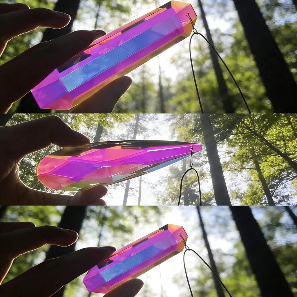 Set 3 Sun Catcher Crystal Prisms AB Colored Crystal Suncatchers for Window - Rainbow Maker Prisms