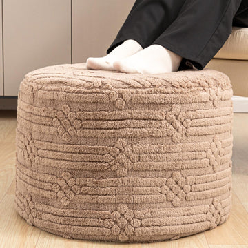 Ottoman Foot Rest, Coffee, All-in-one Foam Pouf Footstool 20x14 In