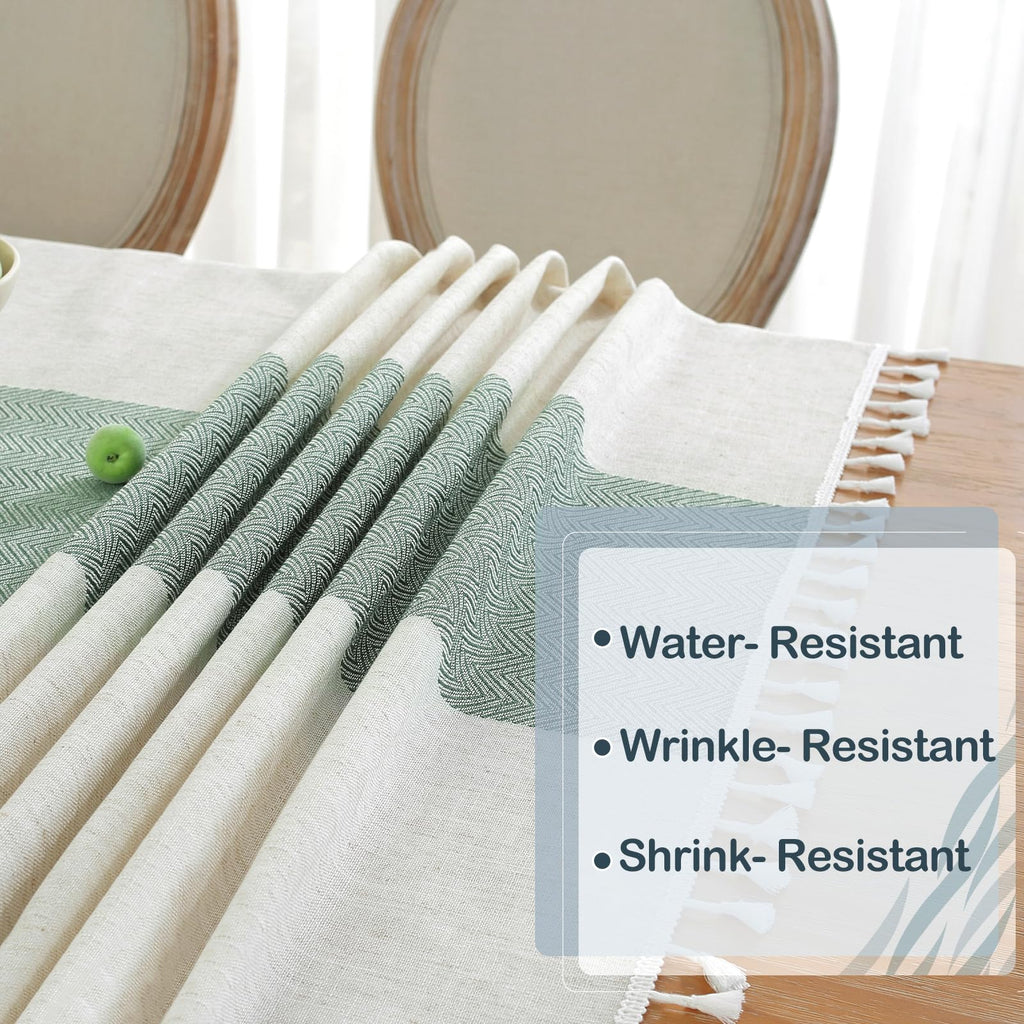 Rectangle Tablecloth for Dining Table Rustic Farmhouse Kitchen Tables Cloth Coffee Table Cover, Cotton Linen Fabric