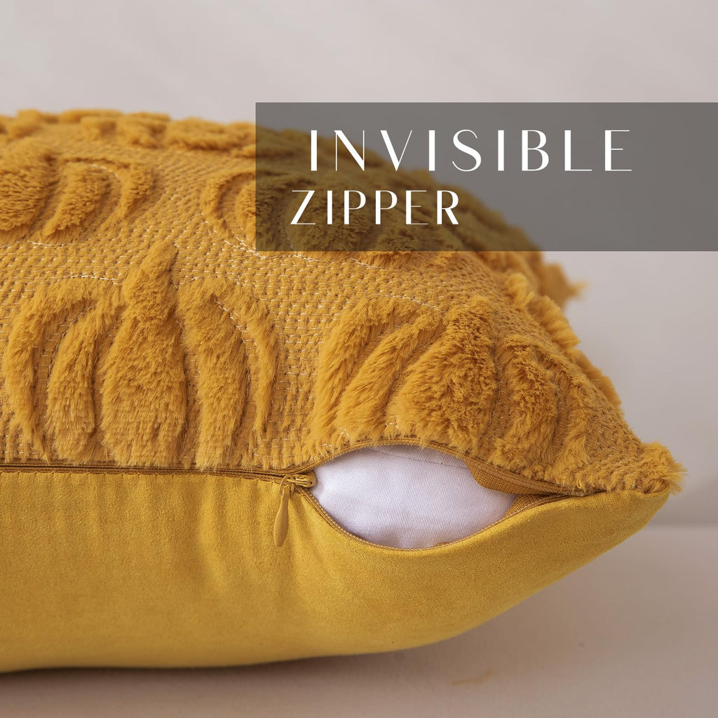 Fall Pillow Covers 16x16 2Pcs Yellow Pumpkin Fall Decoration