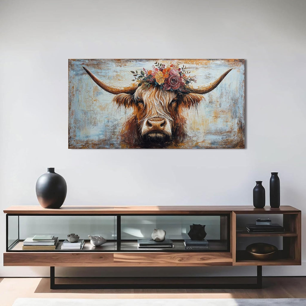 Canvas Wall Art Decor Wall Art Picutures Artwork for Wall Decor Highland Cow Wall Art Prints Vintage Wall Art