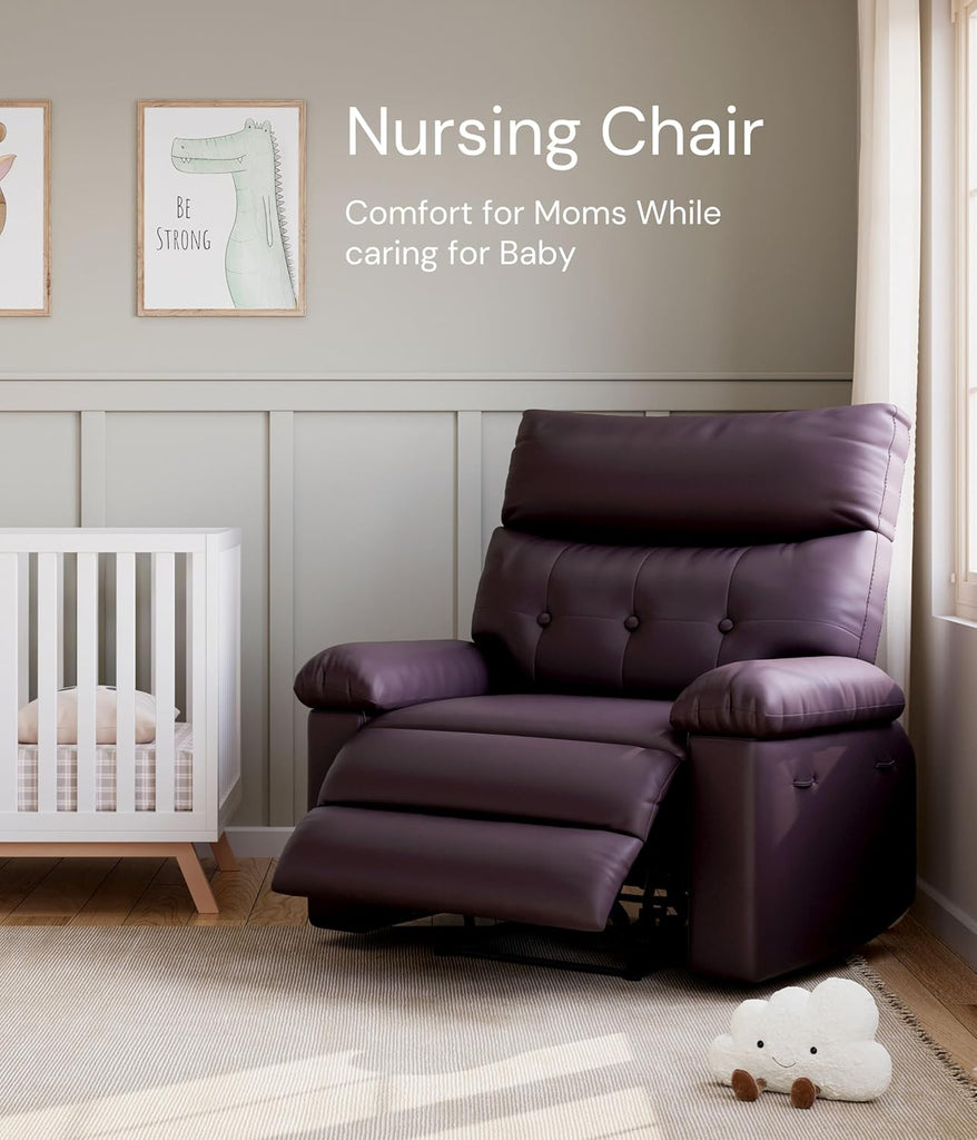 Oversized Recliner Chairs, Classic Manual Leather Recliner