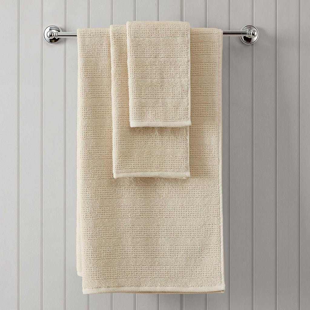 Bath Towels, Soft & Absorbent 100% Cotton Towels, Solid 500 GSM, 6-Piece Bathroom Towel Set with Textured Weave