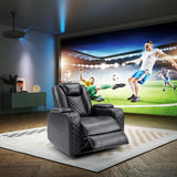 Electric Power Recliner Chair with Adjustable Headrest,Breathable Faux Leather Home Theater Seating with
