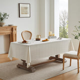 Linen Checked Table Cloth 60x104 Inches (Fit 6ft - 7ft, Narrow Fit 8ft Rectangle Table), Farmhouse S