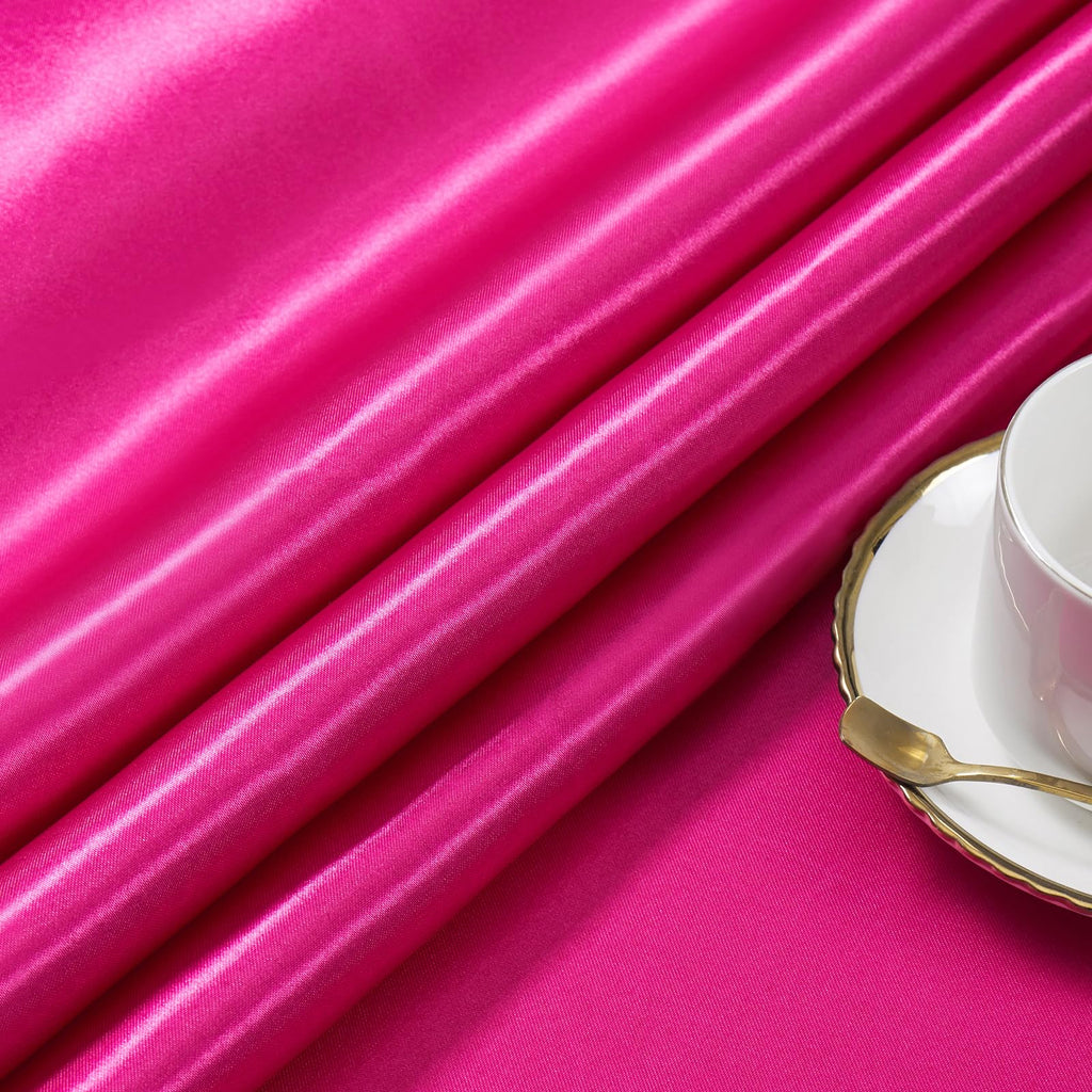 4 Pack Hot Pink Satin Tablecloth 58" x 102"