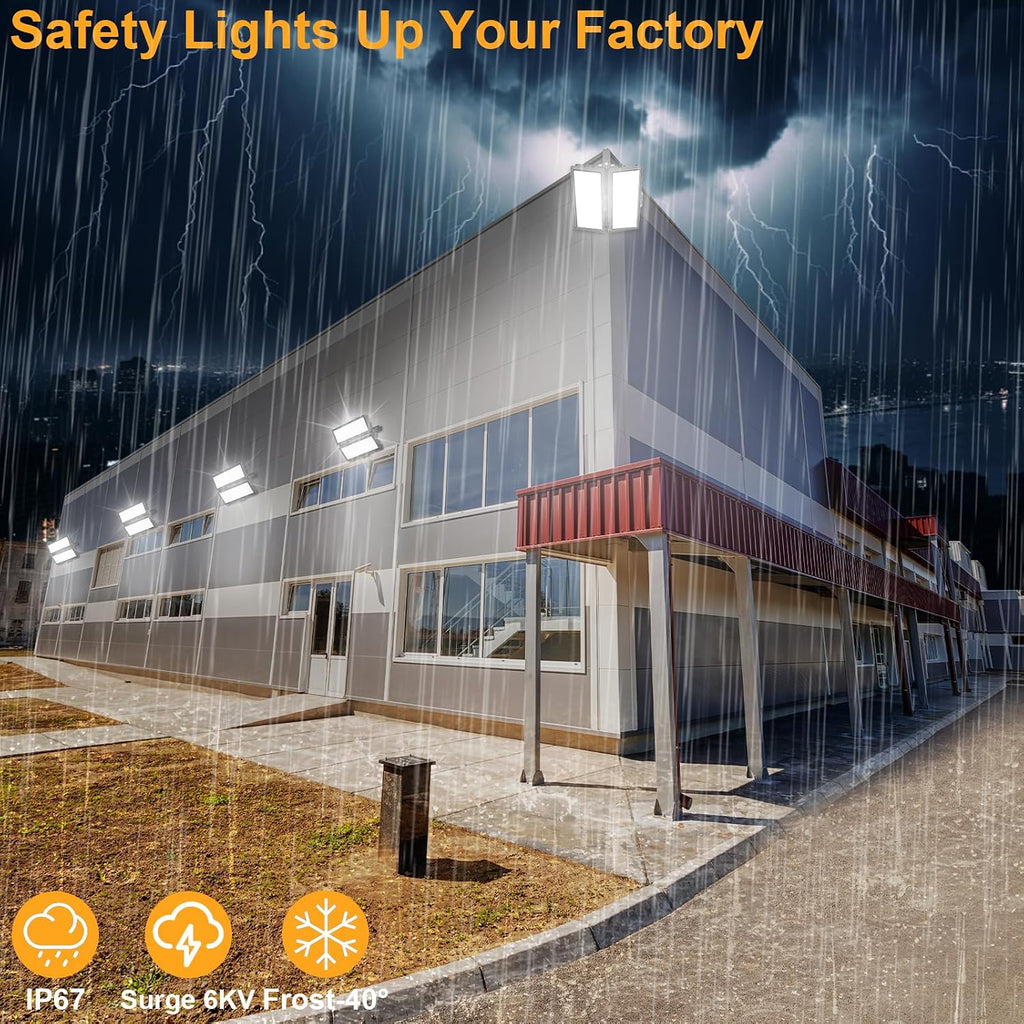 200W LED Outdoor Flood Light Stadium Light Super Bright 26000LM 6KV Surge 6500K Daylight White IP67 Waterproof
