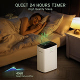 80 Pints Energy Star Dehumidifier Basement Home, Smart Silent Dehumidifier with Drain Hose, 1.32 Gal Water Tank