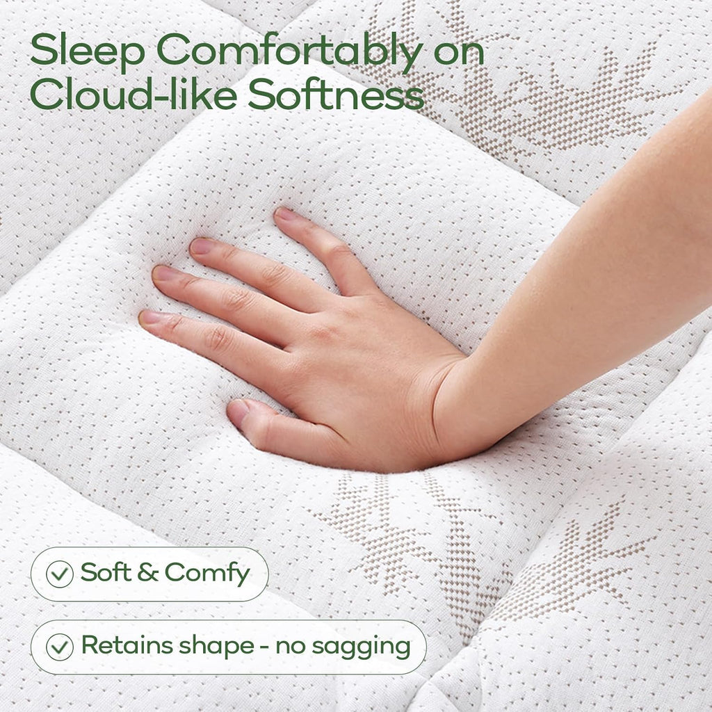 Full Bamboo Viscose Cooling Mattress Topper, White